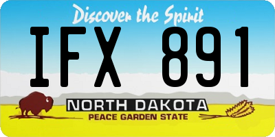 ND license plate IFX891