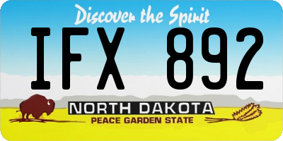 ND license plate IFX892