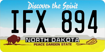 ND license plate IFX894
