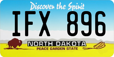 ND license plate IFX896