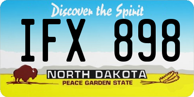 ND license plate IFX898