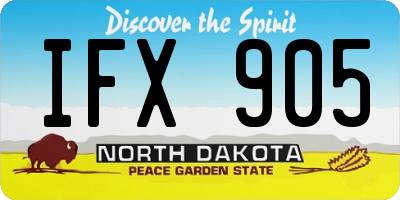 ND license plate IFX905