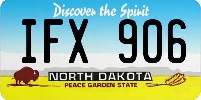 ND license plate IFX906