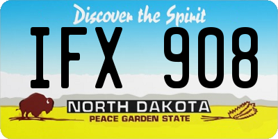 ND license plate IFX908