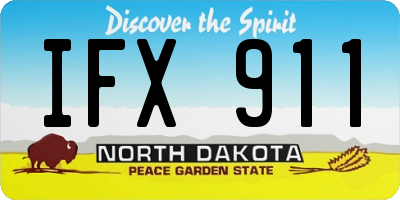 ND license plate IFX911