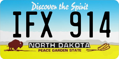 ND license plate IFX914