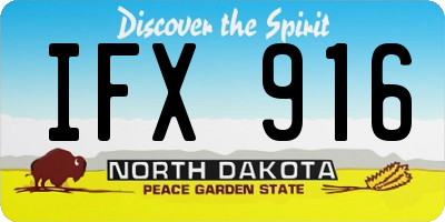 ND license plate IFX916