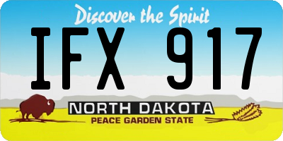 ND license plate IFX917