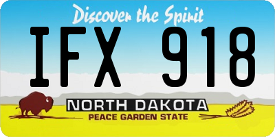 ND license plate IFX918
