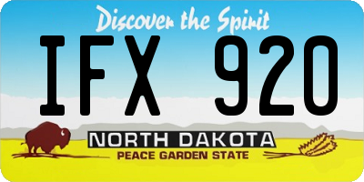 ND license plate IFX920