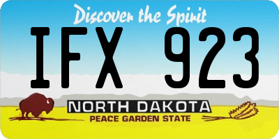 ND license plate IFX923