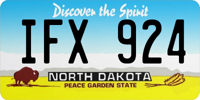 ND license plate IFX924