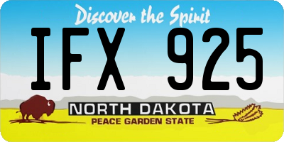 ND license plate IFX925