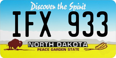 ND license plate IFX933