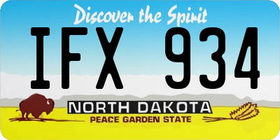ND license plate IFX934