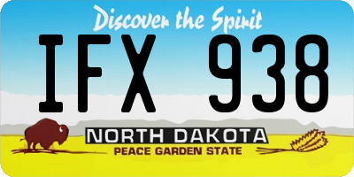 ND license plate IFX938