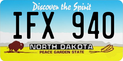 ND license plate IFX940