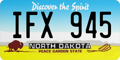 ND license plate IFX945