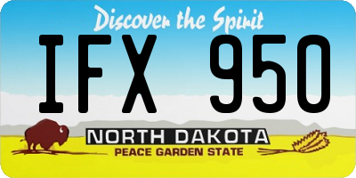 ND license plate IFX950
