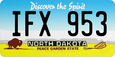 ND license plate IFX953