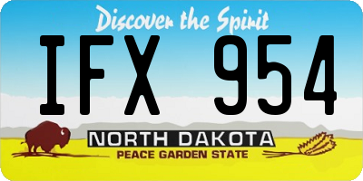 ND license plate IFX954