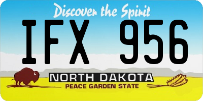 ND license plate IFX956