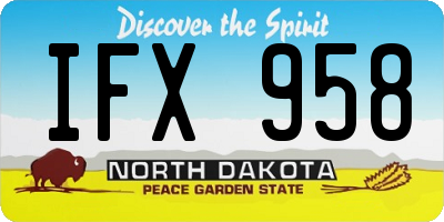 ND license plate IFX958
