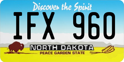 ND license plate IFX960
