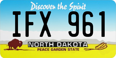 ND license plate IFX961