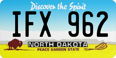 ND license plate IFX962