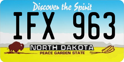 ND license plate IFX963