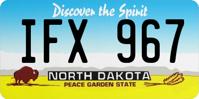 ND license plate IFX967