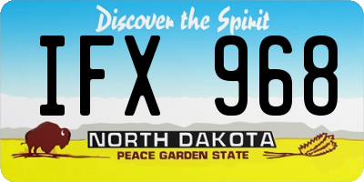 ND license plate IFX968