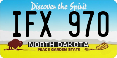 ND license plate IFX970