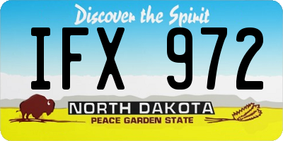 ND license plate IFX972