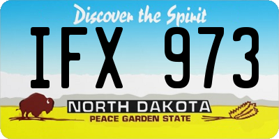 ND license plate IFX973