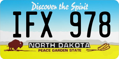 ND license plate IFX978