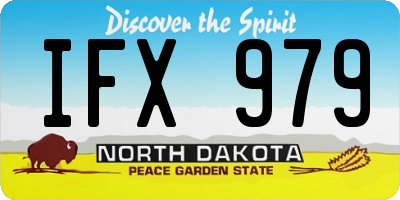 ND license plate IFX979