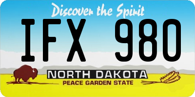 ND license plate IFX980