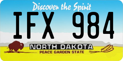 ND license plate IFX984