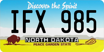 ND license plate IFX985