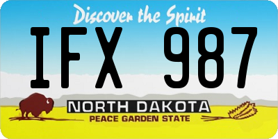 ND license plate IFX987