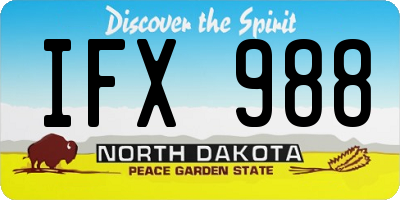 ND license plate IFX988