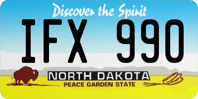 ND license plate IFX990