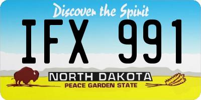 ND license plate IFX991