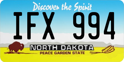 ND license plate IFX994
