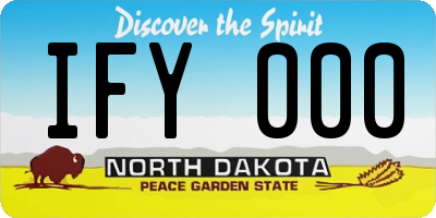 ND license plate IFY000