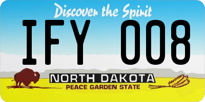 ND license plate IFY008