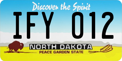 ND license plate IFY012