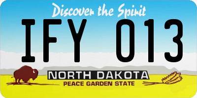 ND license plate IFY013